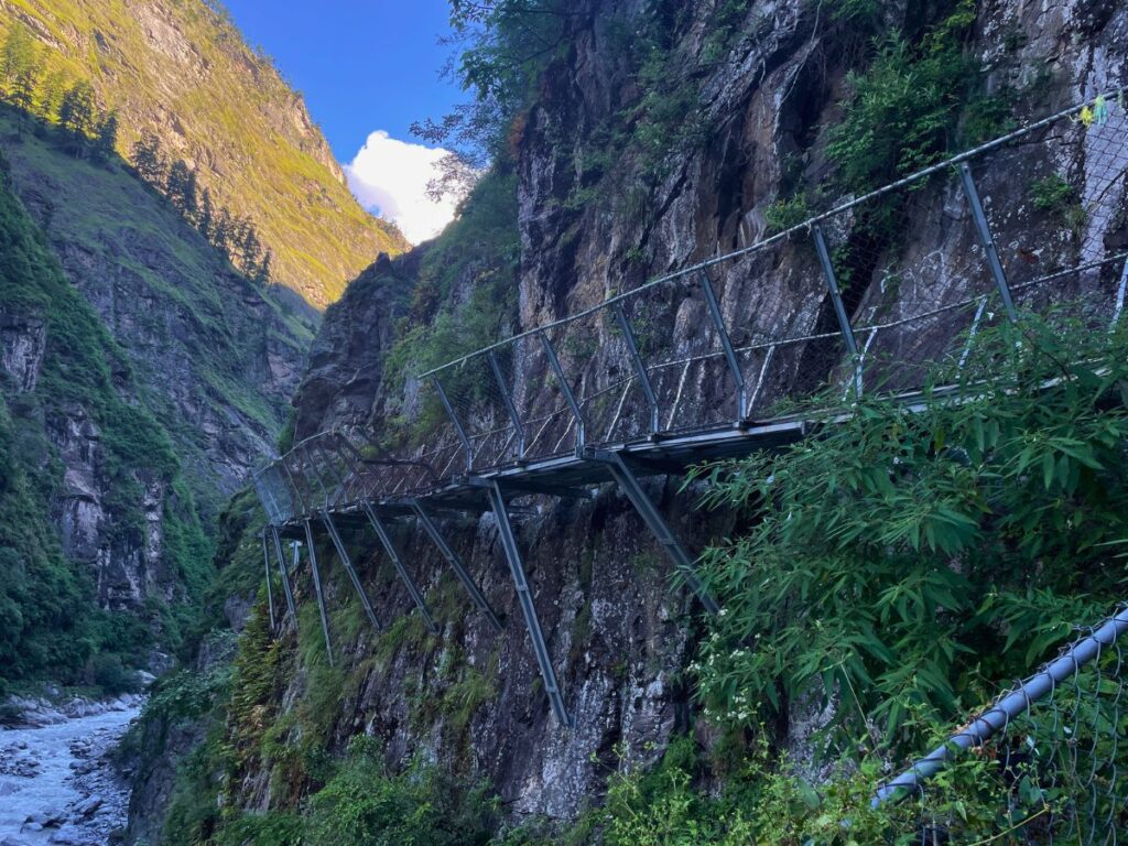 Hanging Suspension Bridge enroute to Chumling from Lokpa