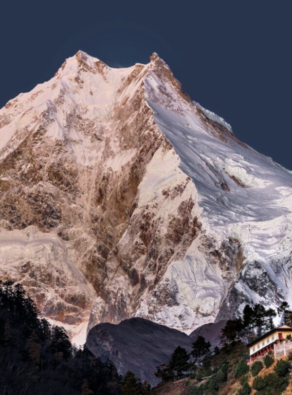 Mount Manaslu from Lho Village